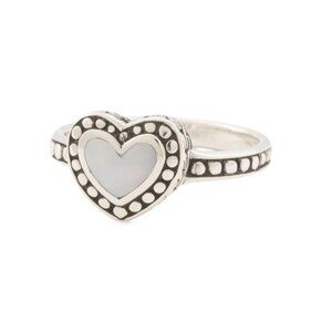 ANNIKA WITT Silver Made In Bali Sterling Silver Heart Mother Of Pearl Ring